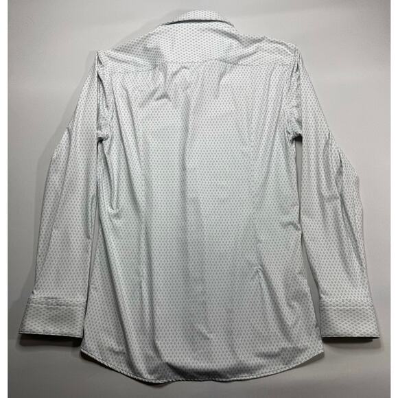 Hugo Boss Men's White Geo Print Slim Fit Performance Button Up Shirt - M - Picture 2 of 6